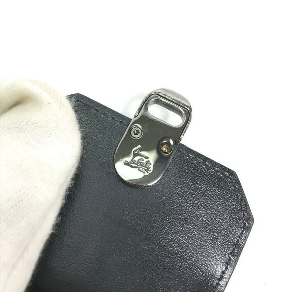 Christian Louboutin studs airpods apple pouch Earphone case Leather Black/Red - Picture 7 of 11